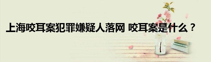 上海咬耳案犯罪嫌疑人落网 咬耳案是什么?