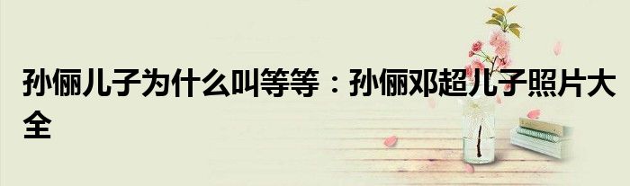 孙俪儿子为什么叫等等:孙俪邓超儿子照片大全
