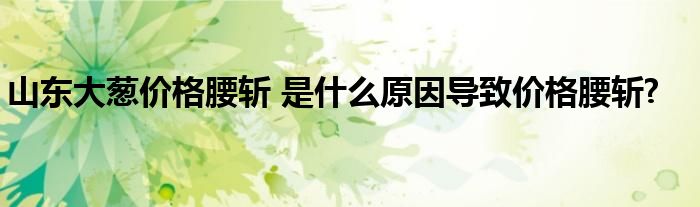 山东大葱价格腰斩 是什么原因导致价格腰斩?
