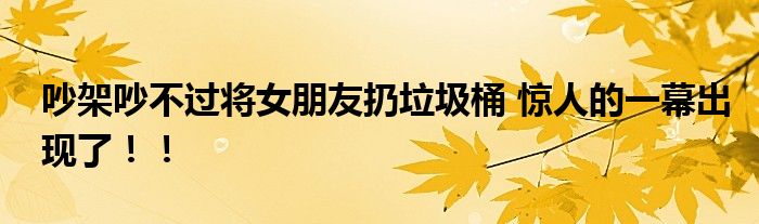 吵架吵不过将女朋友扔垃圾桶 惊人的一幕出现了！！