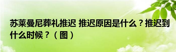 苏莱曼尼葬礼推迟 推迟原因是什么？推迟到什么时候？（图）