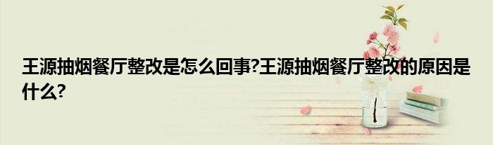 王源抽烟餐厅整改是怎么回事?王源抽烟餐厅整改的原因是什么?