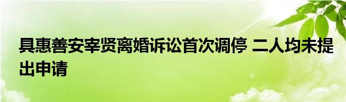 具惠善安宰贤离婚诉讼首次调停 二人均未提出申请