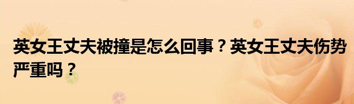 英女王丈夫被撞是怎么回事？英女王丈夫伤势严重吗？