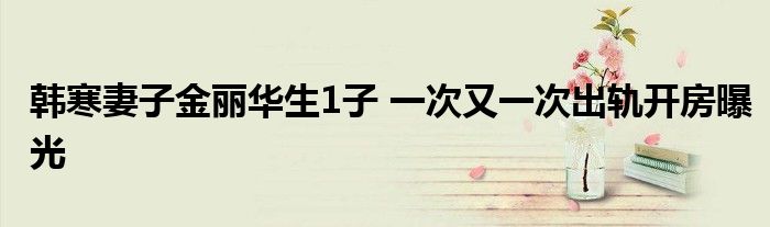 韩寒妻子金丽华生1子 一次又一次出轨开房曝光