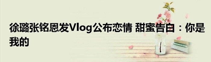 徐璐张铭恩发Vlog公布恋情 甜蜜告白:你是我的