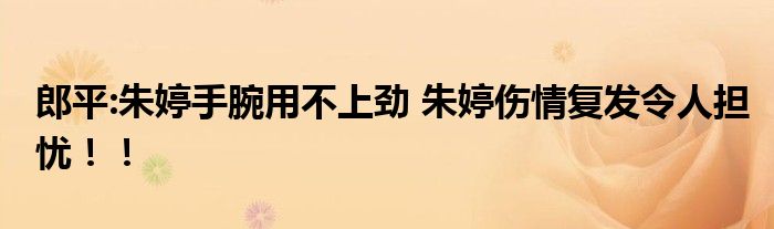 郎平:朱婷手腕用不上劲 朱婷伤情复发令人担忧!!