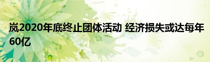 岚2020年底终止团体活动 经济损失或达每年60亿
