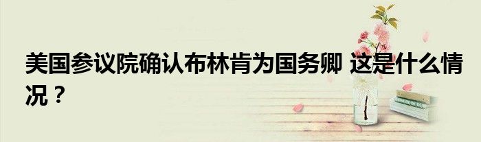 美国参议院确认布林肯为国务卿 这是什么情况？
