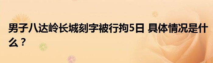 男子八达岭长城刻字被行拘5日 具体情况是什么?