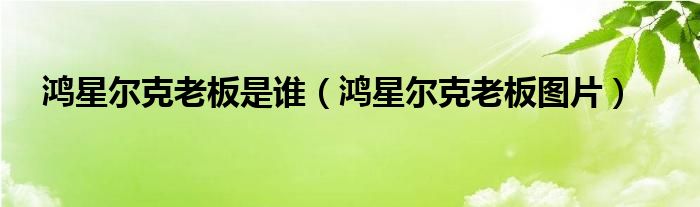 鸿星尔克老板是谁(鸿星尔克老板图片)