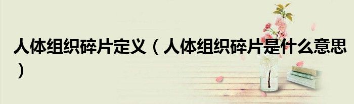 人体组织碎片定义(人体组织碎片是什么意思)