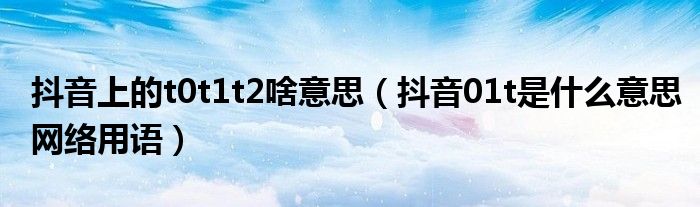 抖音上的t0t1t2啥意思(抖音01t是什么意思网络用语)