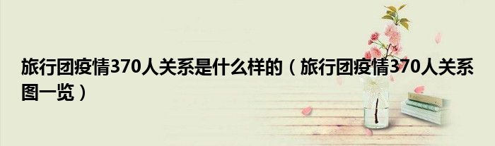 旅行团疫情370人关系是什么样的(旅行团疫情370人关系图一览)