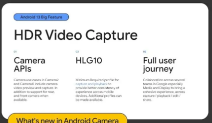 Android13将允许第三方应用录制HDR视频
