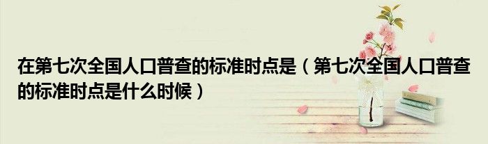 在第七次全国人口普查的标准时点是(第七次全国人口普查的标准时点是什么时候)