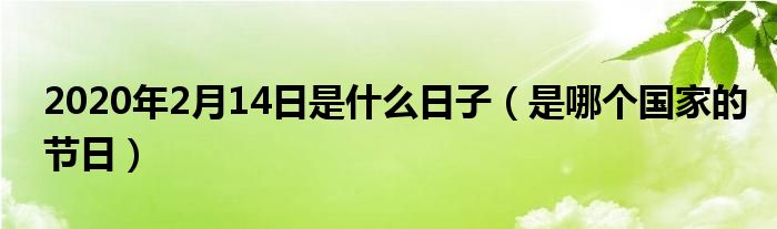 2020年2月14日是什么日子(是哪个国家的节日)