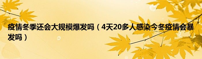 疫情冬季还会大规模爆发吗(4天20多人感染今冬疫情会暴发吗)