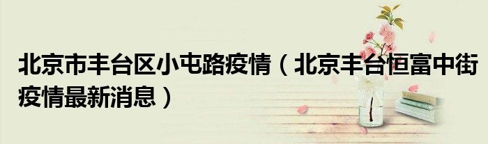 北京市丰台区小屯路疫情(北京丰台恒富中街疫情最新消息)
