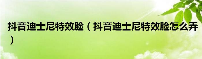 抖音迪士尼特效脸(抖音迪士尼特效脸怎么弄)
