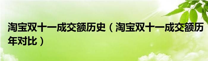 淘宝双十一成交额历史(淘宝双十一成交额历年对比)