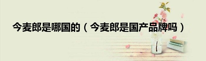 今麦郎是哪国的(今麦郎是国产品牌吗)