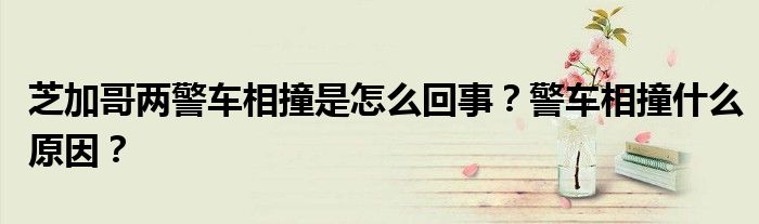 芝加哥两警车相撞是怎么回事?警车相撞什么原因?