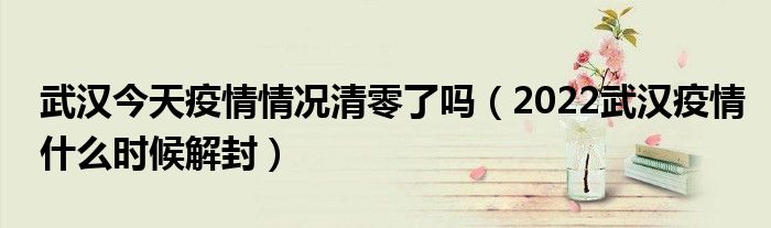 武汉今天疫情情况清零了吗(2022武汉疫情什么时候解封)