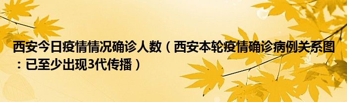 西安今日疫情情况确诊人数(西安本轮疫情确诊病例关系图:已至少出现3代传播)