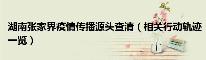 湖南张家界疫情传播源头查清(相关行动轨迹一览)