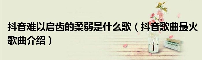 抖音难以启齿的柔弱是什么歌（抖音歌曲最火歌曲介绍）
