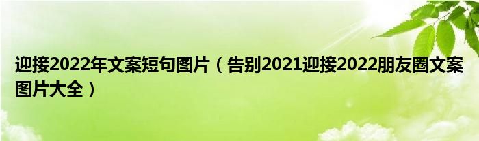 迎接2022年文案短句图片(告别2021迎接2022朋友圈文案图片大全)