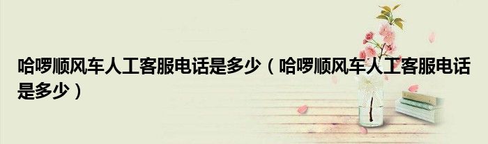 哈啰顺风车人工客服电话是多少(哈啰顺风车人工客服电话是多少)