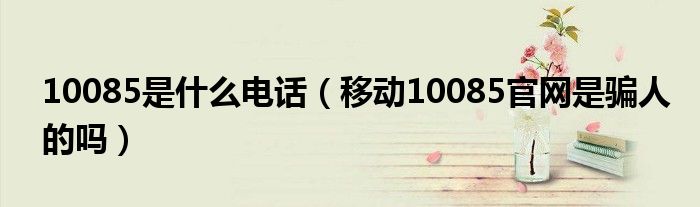 10085是什么电话(移动10085官网是骗人的吗)