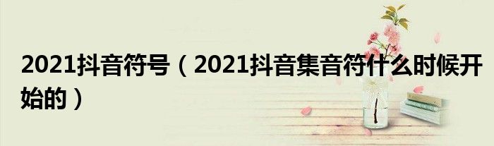 2021抖音符号(2021抖音集音符什么时候开始的)