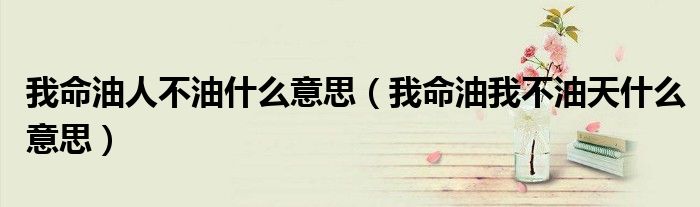 我命油人不油什么意思(我命油我不油天什么意思)