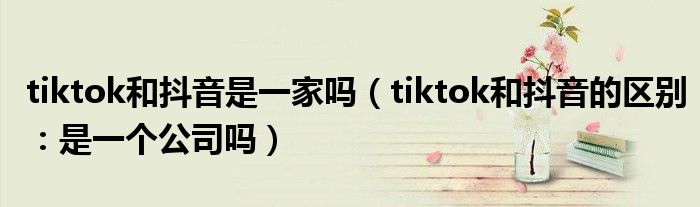 tiktok和抖音是一家吗(tiktok和抖音的区别:是一个公司吗)