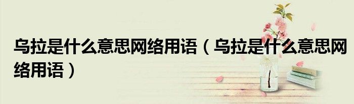 乌拉是什么意思网络用语(乌拉是什么意思网络用语)