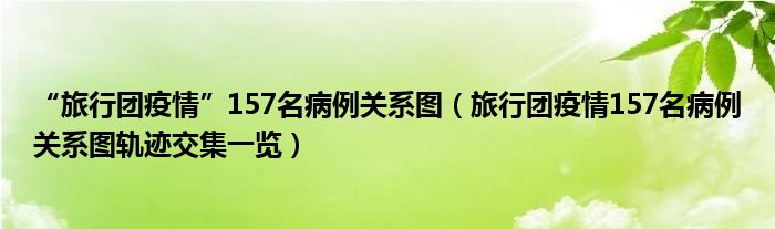 “旅行团疫情”157名病例关系图(旅行团疫情157名病例关系图轨迹交集一览)