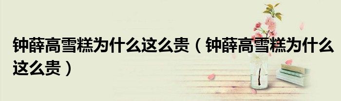 钟薛高雪糕为什么这么贵(钟薛高雪糕为什么这么贵)