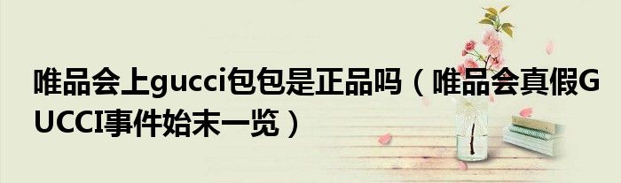 唯品会上gucci包包是正品吗(唯品会真假GUCCI事件始末一览)