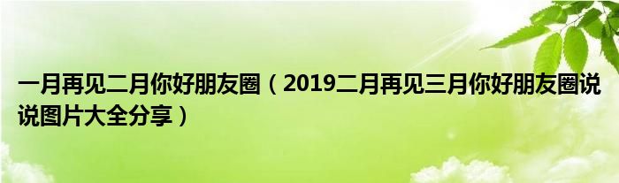一月再见二月你好朋友圈(2019二月再见三月你好朋友圈说说图片大全分享)