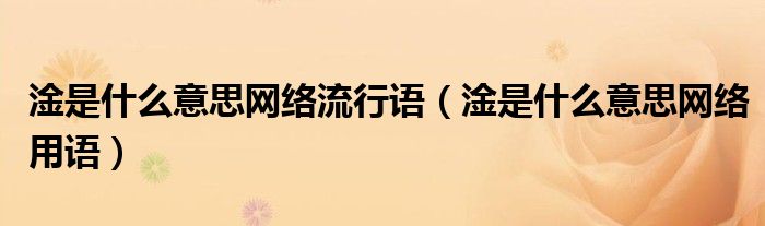 淦是什么意思网络流行语(淦是什么意思网络用语)