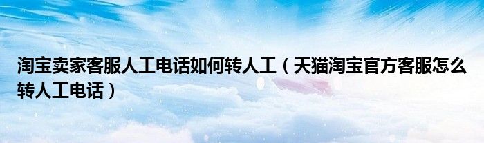淘宝卖家客服人工电话如何转人工(天猫淘宝官方客服怎么转人工电话)