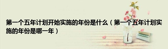 第一个五年计划开始实施的年份是什么(第一个五年计划实施的年份是哪一年)