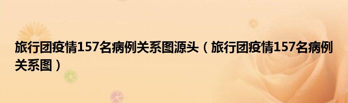 旅行团疫情157名病例关系图源头(旅行团疫情157名病例关系图)