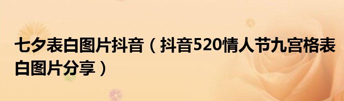 七夕表白图片抖音(抖音520情人节九宫格表白图片分享)