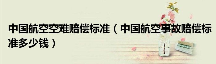 中国航空空难赔偿标准(中国航空事故赔偿标准多少钱)