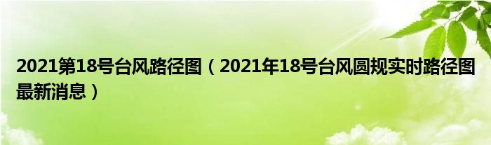 2021第18号台风路径图(2021年18号台风圆规实时路径图最新消息)