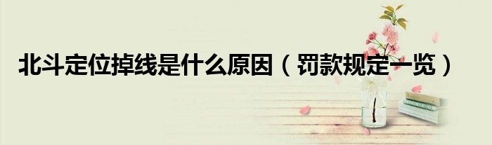 北斗定位掉线是什么原因(罚款规定一览)